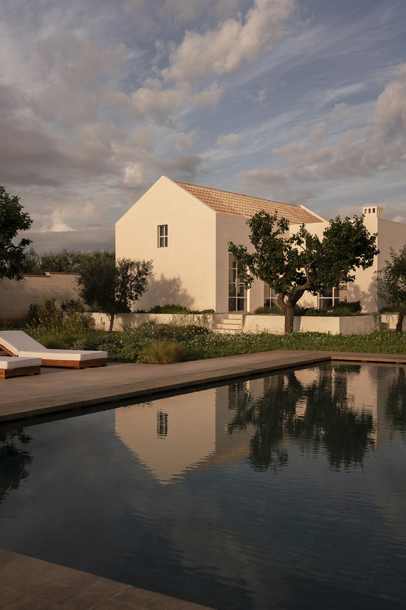 Progetto Casa Caroseno vista esterna con piscina - Lovece